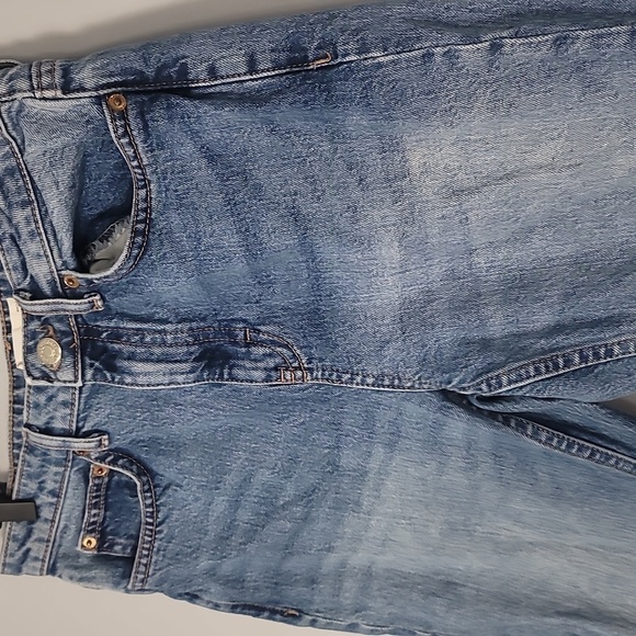 Top Shop Asos Women's Straight Fit Raw Hem Jeans - Picture 3 of 11